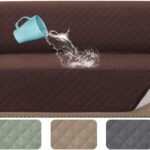 H.VERSAILTEX Couch Cover, Sofa Covers for 3 Cushion Couch, Dog Couch Cover Protector, Furniture Covers for Pets, 100% Waterproof Cover with Non-Skid Backing & Elastic Straps(Sofa, Chocolate)