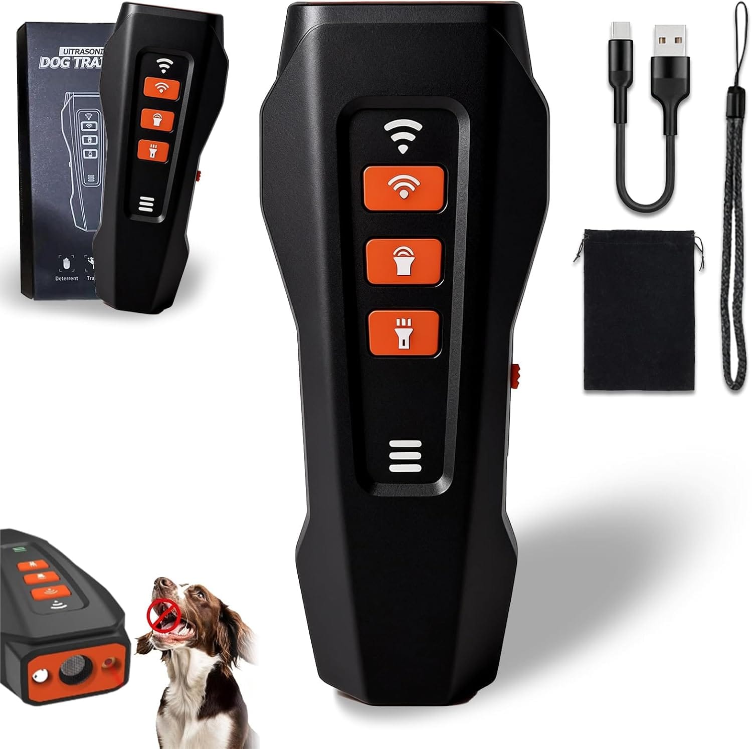 Ultra Anti Barking Device, 2025 Upgraded 3X Ultrasonic Dog Trainer, Ultra Dog Training Tool, Effective 33FT Range for Small Medium Large Dog Indoor & Outdoor (Black) Ultra Anti Barking Device, 2025 Upgraded 3X Ultrasonic Dog Trainer, Ultra Dog Training Tool, Effective 33FT Range for Small Medium Large Dog Indoor & Outdoor (Black)