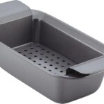 Rachael Ray Bakeware Meatloaf/Nonstick Baking Loaf Pan with Insert, 9 Inch x 5 Inch, Gray