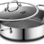 Saute Pan,Hybrid Non Stick 5 Quart Everyday pan,Chicken Fryer, PFOA Free Cookware,12 inch Deep Frying Pans with Lid,Dishwasher and Oven Safe,Works on Induction,Ceramic and Gas Cooktops