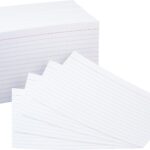 Amazon Basics Ruled Lined Index Note Cards, 500 Count, 5 Pack of 100, White, 4 in x 6 in