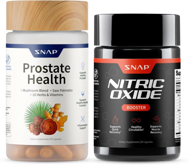 Snap Supplements Prostate Health & Nitric Oxide Supplement Bundle for Men, 90 + 60 Vegetarian Capsules (1 Month Supply)