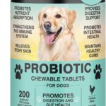 Probiotics for Dogs Gut Digestive Health Probiotic Chew for Dogs Digestive Enzymes Relieve Diarrhea Immunity Oral Problems Itching Constipation Prebiotics Dog Probiotics 200 Tablets Chicken Flavor