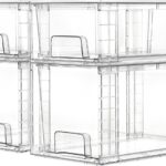 Vtopmart 4 Pack Clear Stackable Storage Drawers,Easy to Assemble Bathroom Organizers and Storage with handles,Plastic Drawers for Kitchen Pantry,Cabinet,Under Sink Organization