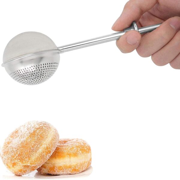 HULISEN Flour Duster for Baking, One-Handed Operation, 304 Stainless Steel Powdered Sugar Shaker Duster, Pick Up and Dust Flour Sifter, Gift Package
