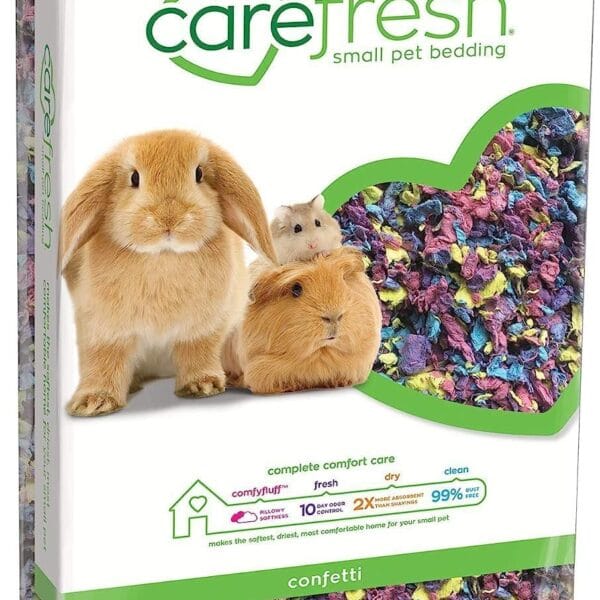 Carefresh 99% Dust-Free Confetti Natural Paper Small Pet Bedding with Odor Control, 23 L