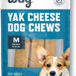 Amazon Brand - Wag Yak Cheese Himalayan Dog Chews, Dog Treats for Medium Size Dogs, All Natural, High Protein for Aggressive Chewers, 15-35 lbs, 3 Count, 6.9 oz