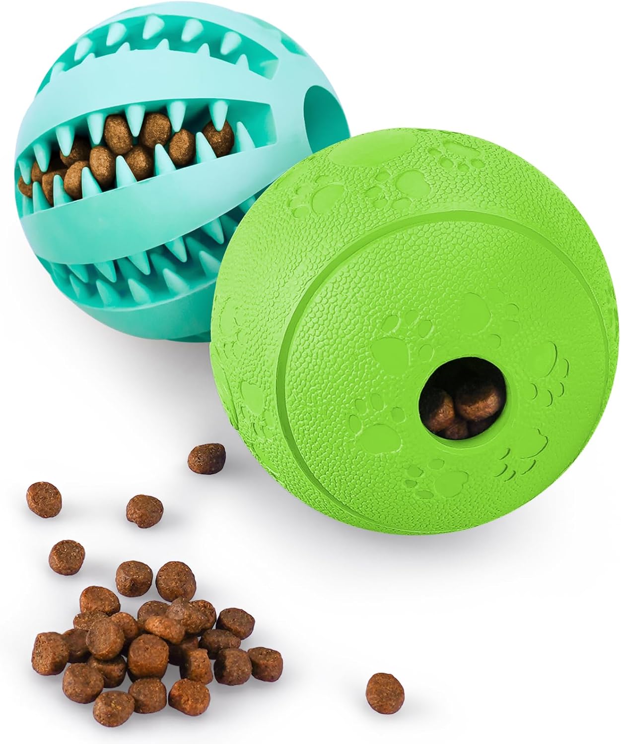 HIPPIH Dog Puzzle Toy 2 Pack, Interactive Dog Toys for Treat Dispensing, Durable Puppy Toys for Teething, Dog Treat Ball for Teeth/Slow Feeder/IQ Training/Playing, Blue-2.75, Green-3.14 HIPPIH Dog Puzzle Toy 2 Pack, Interactive Dog Toys for Treat Dispensing, Durable Puppy Toys for Teething, Dog Treat Ball for Teeth/Slow Feeder/IQ Training/Playing, Blue-2.75, Green-3.14