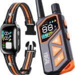 2-in-1 Dog Shock Collar with Remote Control and Automatic Bark Mode - Electric Training Smart Anti Barking Collars for Small Medium Large Dogs E-Collar 3300FT (5-150Lbs) IPX7 Waterproof