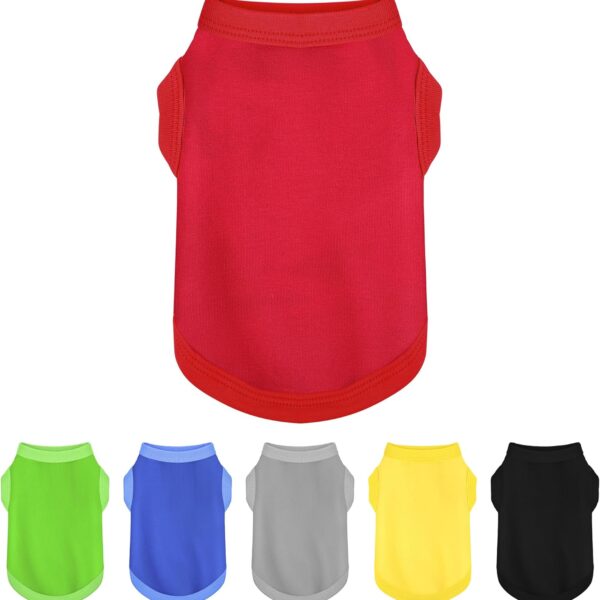 Elevate Your Dog's Fashion Quotient with Colorful and Breathable Sleeveless Cotton Shirts! Perfect Pet Apparel for Small to Medium Dogs Red M