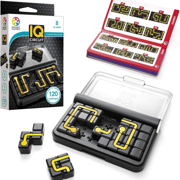 SmartGames IQ Circuit Portable Travel Game with 120 Challenges for Ages 8-Adult