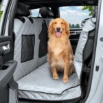 FullSize Truck Dog Back Seat Cover, Heavy Duty Floor Mat for FullSize Crew Cab Trucks with FoldUp Seats, Waterproof Dog Hammock for Truck, Machine Washable Back Seat Pet Cover for Dogs