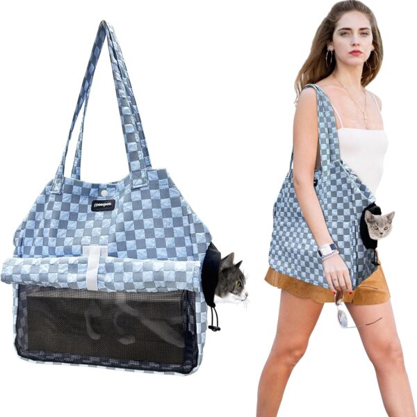 Dog Sling Carrier Pet Sling Carrier for Small Dog & Cats, Puppy Sling with Pockets, Classic Breathable Design for Travel, Camping & Outdoo,Maximum Load Capacity of 22 Pounds.