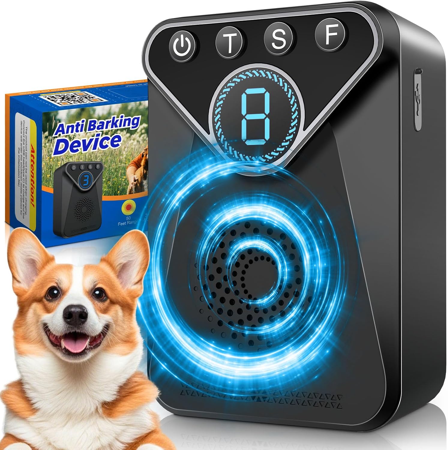 Anti Barking Devices for Dogs, Rechargeable Ultrasonic Dog Bark Control Devices 9 Modes up to 50 Ft, Stop Neighbors Dog Barking, Waterproof Bark Deterrent Box, Dog Barking Silencer for Outdoor Indoor Anti Barking Devices for Dogs, Rechargeable Ultrasonic Dog Bark Control Devices 9 Modes up to 50 Ft, Stop Neighbors Dog Barking, Waterproof Bark Deterrent Box, Dog Barking Silencer for Outdoor Indoor