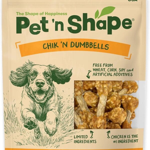 Pet 'n Shape Chik 'n Rice Dumbbells - Natural Dog Treats, Chicken, 1 Pound