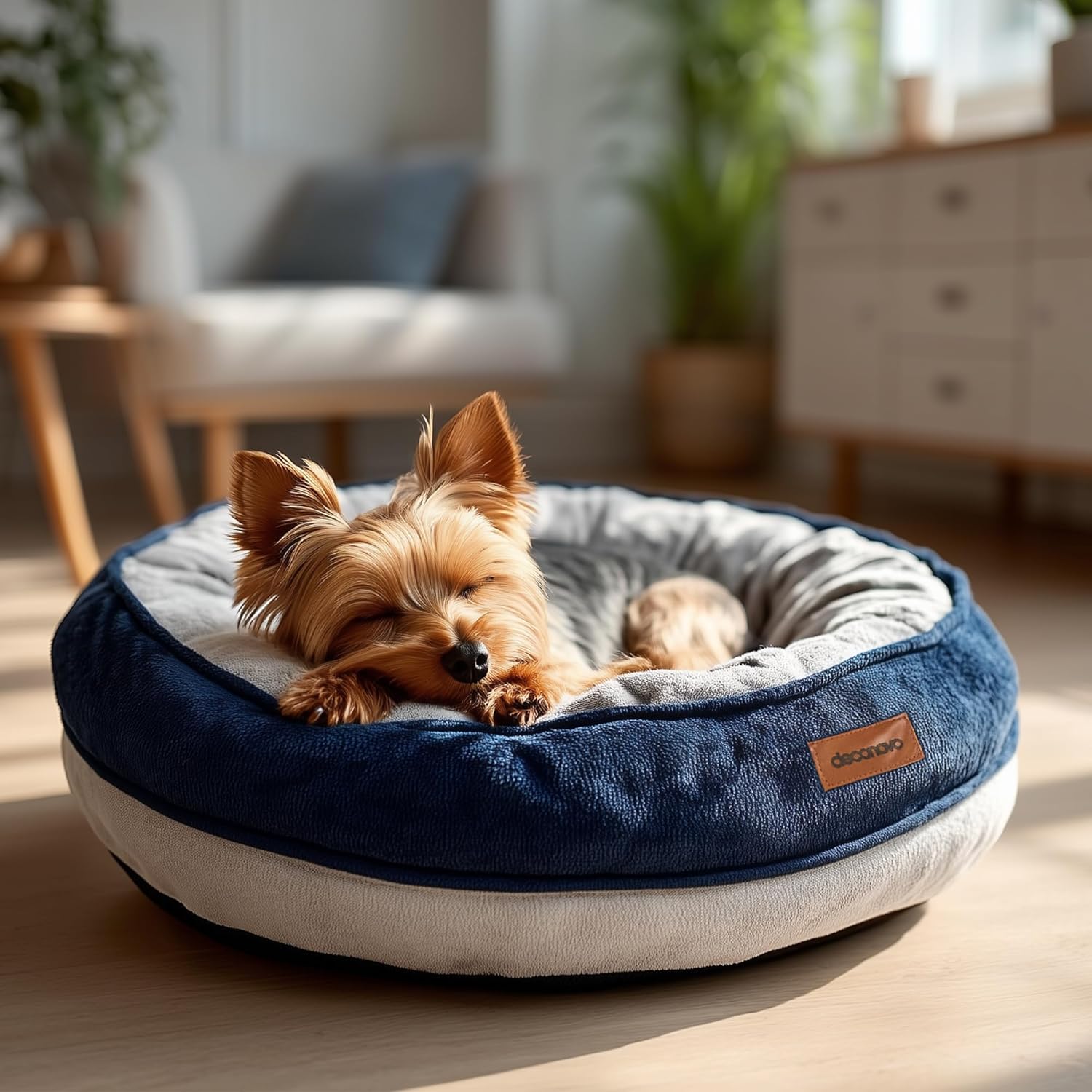 Deconovo Calming Dog Bed for Small Dogs - Waterproof Round Donut Pet Bed with Washable Cover, 26D Egg Crate Foam, Non-Slip Bottom, Anti-Tear Zipper for Indoor Use Navy Grey 20x20x6 Inch Deconovo Calming Dog Bed for Small Dogs - Waterproof Round Donut Pet Bed with Washable Cover, 26D Egg Crate Foam, Non-Slip Bottom, Anti-Tear Zipper for Indoor Use Navy Grey 20x20x6 Inch