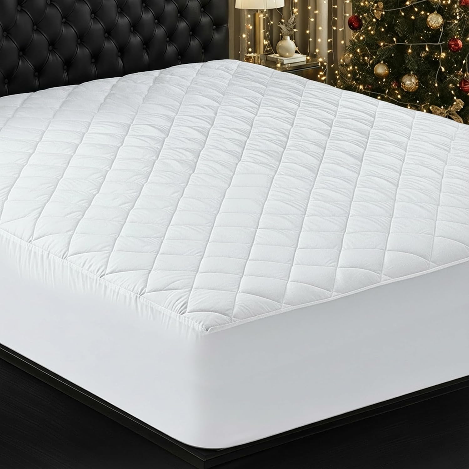 Utopia Bedding Quilted Fitted Mattress Pad, Queen Size, Elastic Fitted Mattress Topper Protector and Cover with Deep Pocket Stretches up to 16 Inches, Machine Washable (White) Utopia Bedding Quilted Fitted Mattress Pad, Queen Size, Elastic Fitted Mattress Topper Protector and Cover with Deep Pocket Stretches up to 16 Inches, Machine Washable (White)