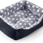 GASUR Small Dog Beds Small Size Dogs, Rectangle Washable Dog Bed, Orthopedic Dogs Sofa Bed, Pet Cuddler Anti-Slip Bottom, Soft Calming Sleeping Warming Puppy Bed (S (20"x 19"x 6"), Black)
