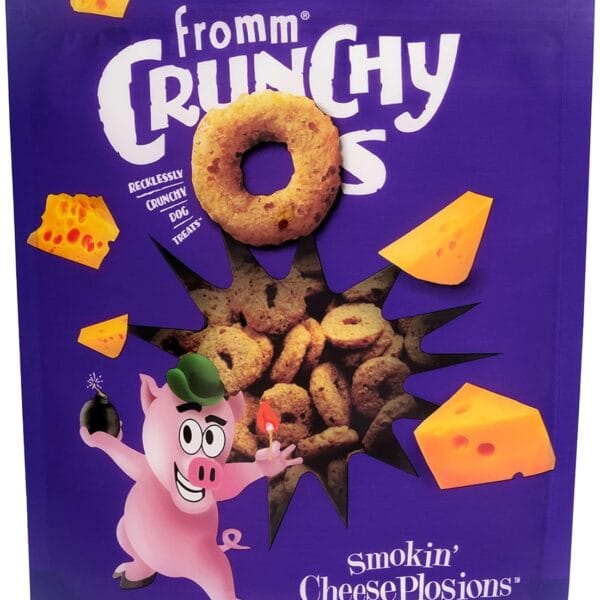 Fromm Crunchy Os Smokin' CheesePlosions Dog Treats - Premium Crunchy Dog Treats - Pork Recipe - 6 oz