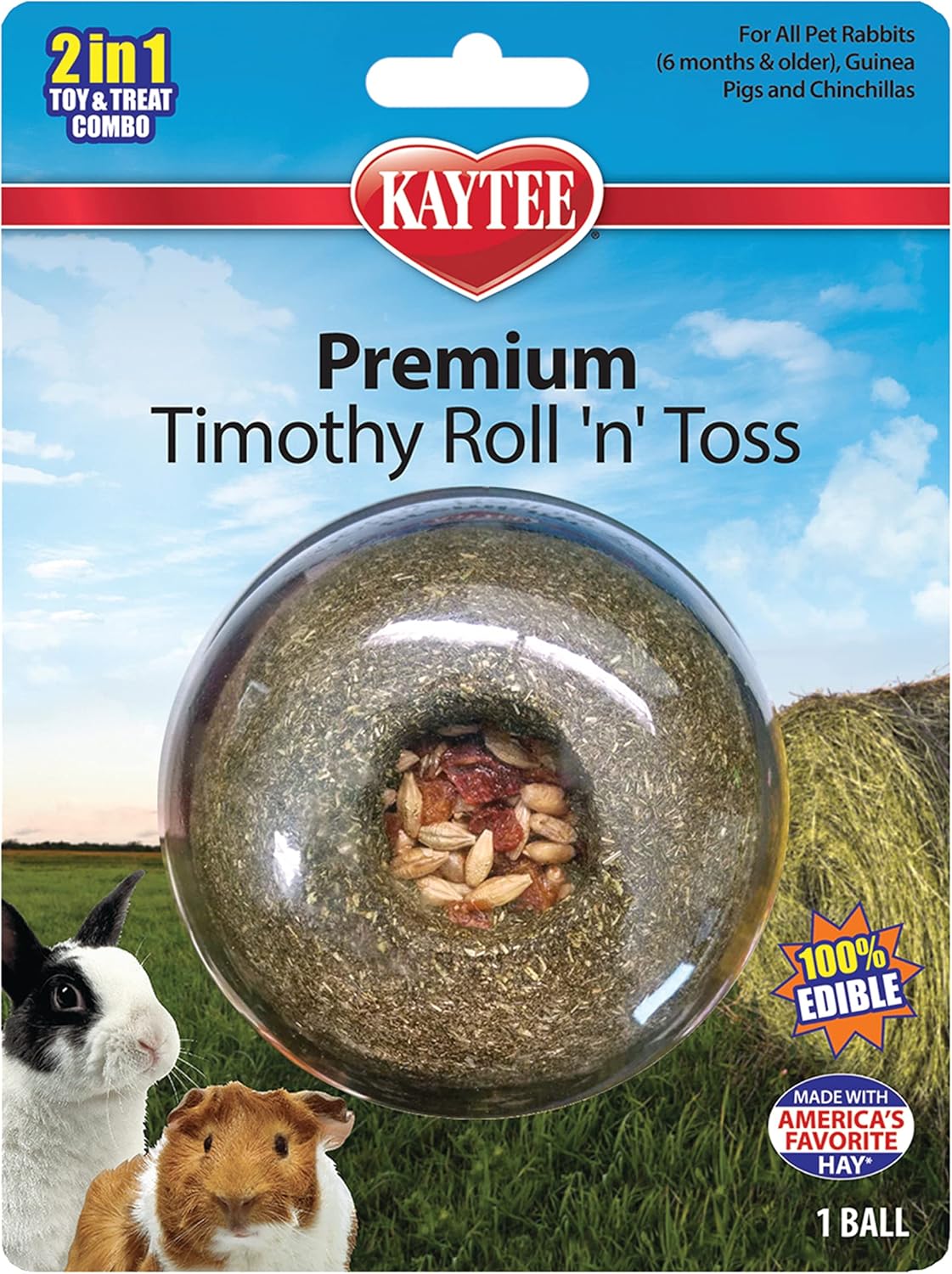 Kaytee Timothy Roll 'n' Toss Toy and Treat for Pet Rabbits, Guinea Pigs, and Chinchillas Kaytee Timothy Roll 'n' Toss Toy and Treat for Pet Rabbits, Guinea Pigs, and Chinchillas