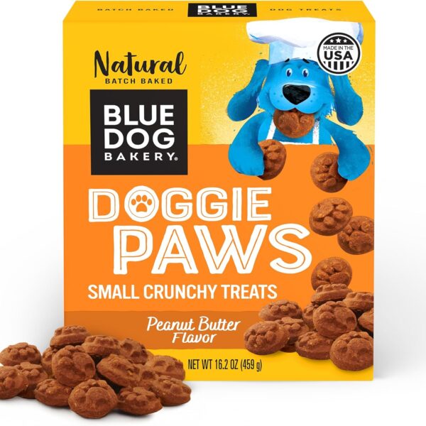 Blue Dog Bakery Natural Dog Treats, Doggie Paws, Peanut Butter Flavor, 16.2oz (1 Count)