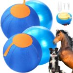 2 Set 17 Inch Herding Ball for Dogs, Dog Herding Ball with Oxford Cloth Cover Pump Tool Agility Training Equipment for Australian Shepherd, Cattle, Border Collie (Blue)