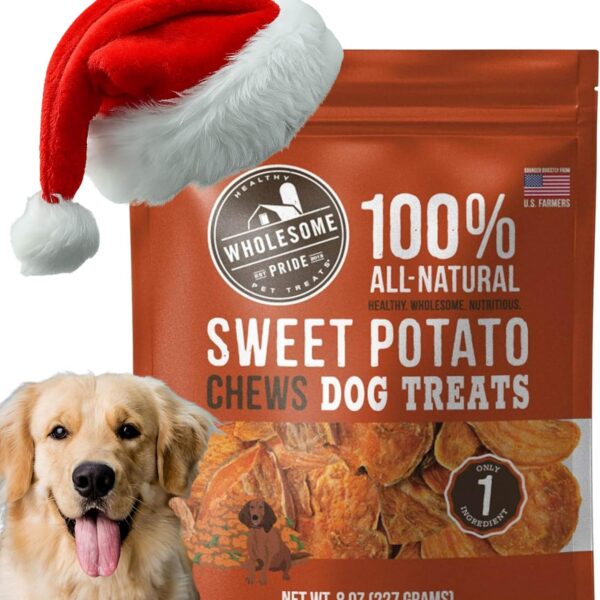 Wholesome Pride Sweet Potato Chews 100% All-Natural Single Ingredient Dog Treats, 8 oz