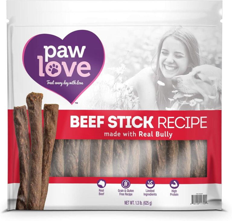PawLove Quick and Crunchy Gourmet Beef Sticks - Small 1.3 lb (Pack of 1) - Light, Airy, High-Protein, Grain-Free, Great for One Dog