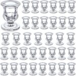 Foaincore 36 Pcs Candlestick Holders Bulk 2.5 Inch Taper Candle Holder for Table Centerpiece Thick Glass Ritual Candle Stand for Wedding Christmas Valentines Festival Party Decorations (Clear)