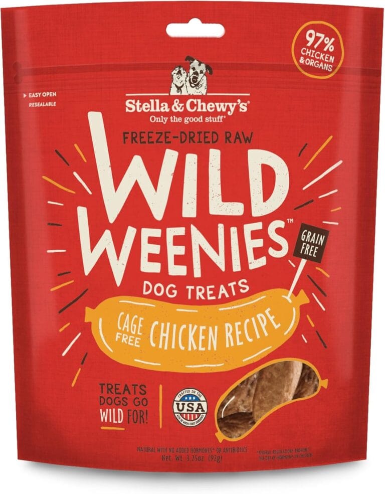 Stella & Chewy's Freeze-Dried Raw Wild Weenies Dog Treats - High-Protein Training Treats for Dogs & Puppies - All-Natural Chicken Recipe with 97% Meat & Organs - USA Made - 3.25 oz Bag