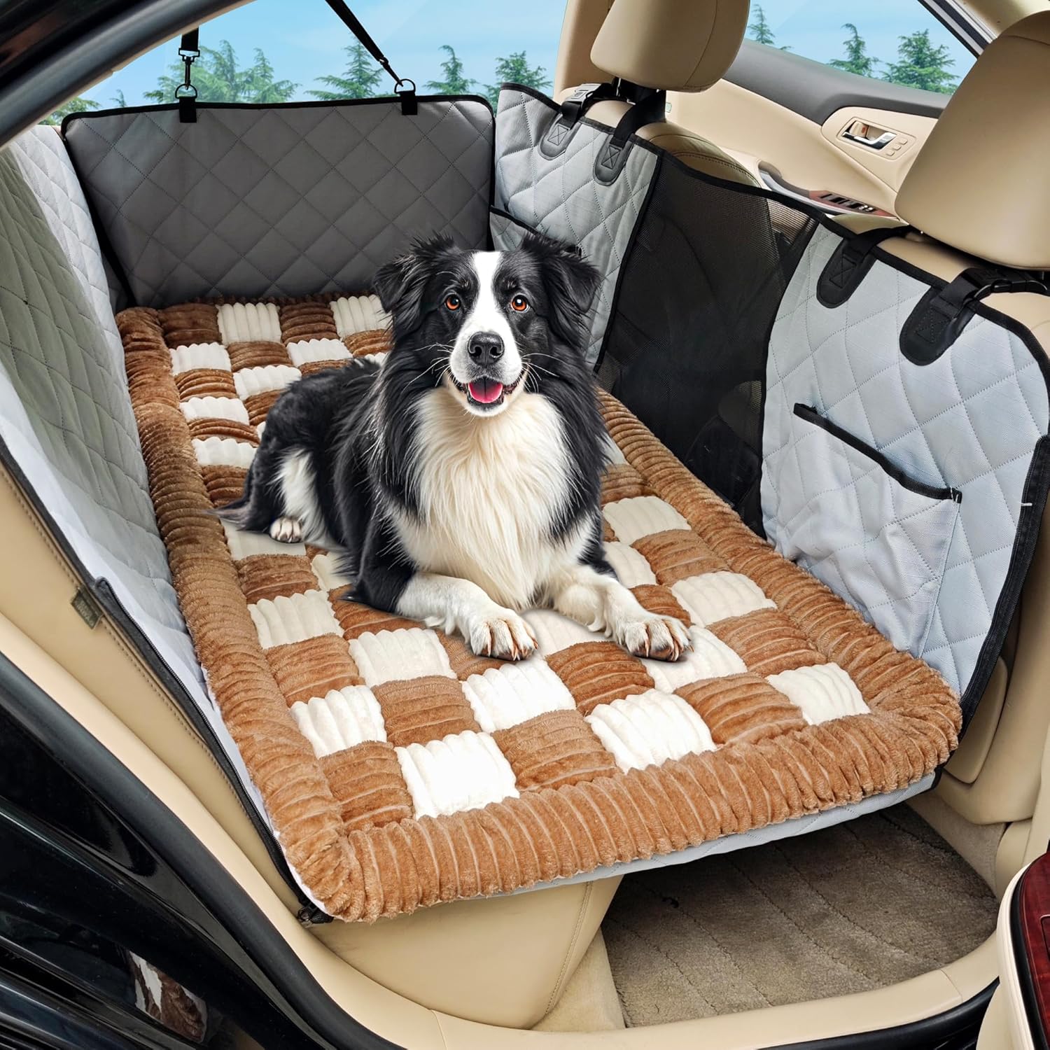 Dog Car Bed Mat, Non-Slip Backseat Extender Pet Blanket, Plaid Dog Bed for Trucks, Sedans & Large SUVs, Chew-Resistant Travel Pad for Dogs, Easy Clean & Scratch-Proof & Comfort (56"x28.7") Dog Car Bed Mat, Non-Slip Backseat Extender Pet Blanket, Plaid Dog Bed for Trucks, Sedans & Large SUVs, Chew-Resistant Travel Pad for Dogs, Easy Clean & Scratch-Proof & Comfort (56"x28.7")