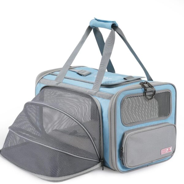 Pawaii Airline Approved Cat Carrier, Cat, Dog Carrier with ID Tag, Collapsible Pet Travel Carrier, Foldable, Protable, Comfortable, Convenient Pet Travel Carrier for Cats and Puppy