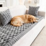 Pet Couch Cover for Dogs, Washable Non Slip Plush Sofa Protector, Fuzzy Couch Slipcover for Pets (Dimgray,28  83)