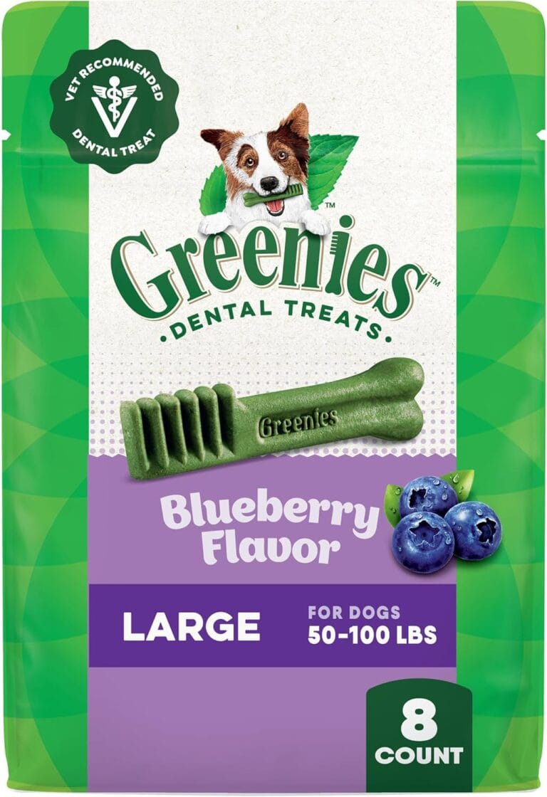 Greenies Veterinarian-Recommended Adult Natural Dental Dog Treats Large Size, Blueberry Flavor, 12 oz. Pack, 8 Count