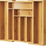 Pipishell Bamboo Silverware Organizer, Expandable Cutlery Tray, Utensil Drawer Organizer in Kitchen for Spoons Forks Knives, Multipurpose Use, Natural, Large