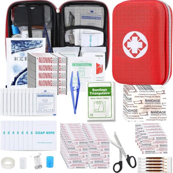 276PCS First Aid Kit Home Car Camping Hiking Emergency Supplies Small Compact Lovely Bag for School Outdoor, Basic Outdoor Essentials Survival Kit for Travel AMORNING