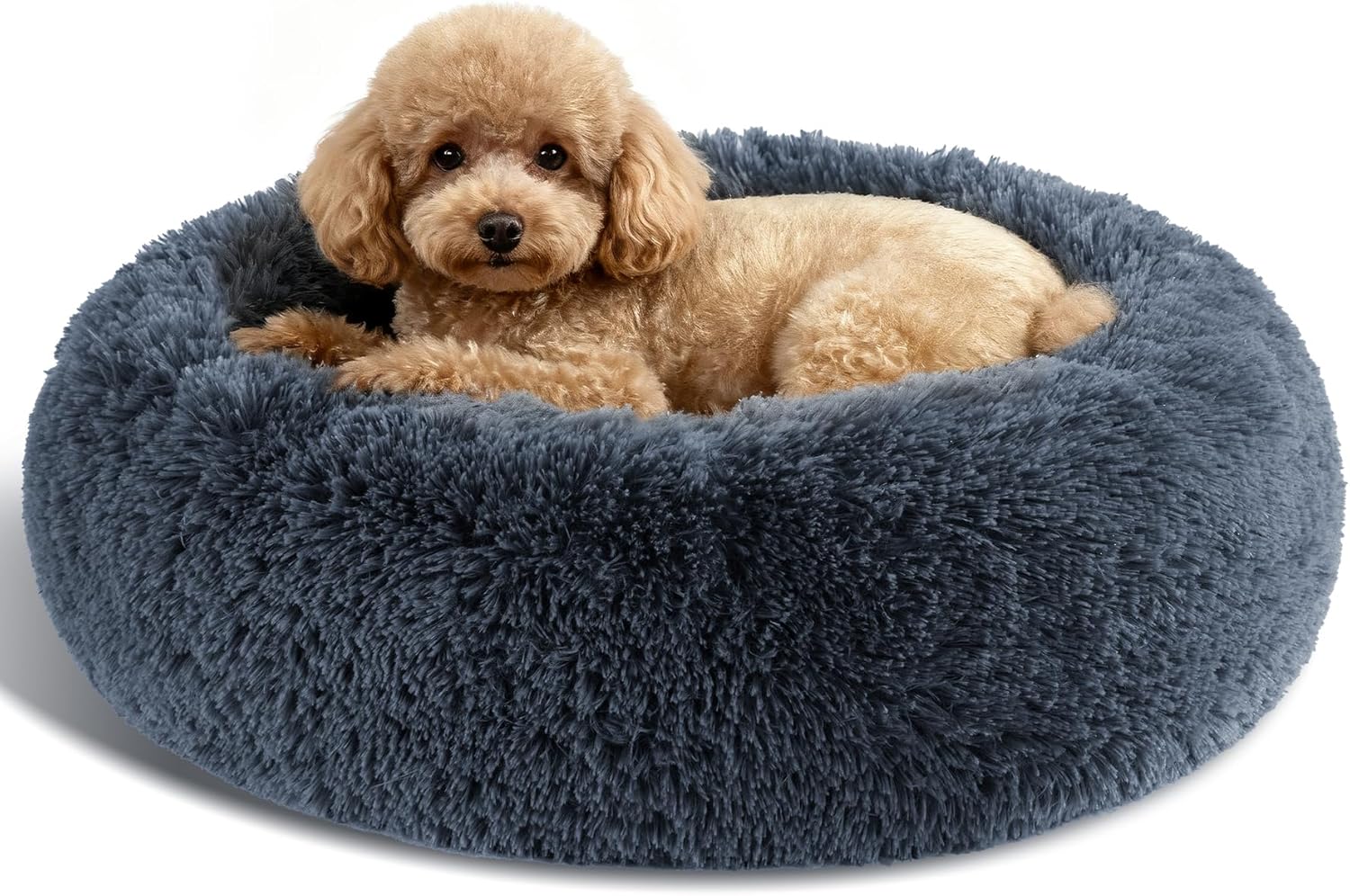 Dog Calming Beds for Small Medium Large Dogs - Round Donut Washable Puppy Dog Bed, Anti-Slip Faux Fur Fluffy Donut Cuddle Anxiety Cat Pet Bed(20" Dark Grey) Dog Calming Beds for Small Medium Large Dogs - Round Donut Washable Puppy Dog Bed, Anti-Slip Faux Fur Fluffy Donut Cuddle Anxiety Cat Pet Bed(20" Dark Grey)