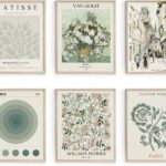Habseligkeit Sage Green Master Wall Art Prints, Abstract Matisse Wall Art Exhibition Posters, Vintage Art Boho Art Prints, Retro Room Decor for Aesthetic Bedroom8x10inch, Unframed