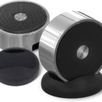 Bluetooth Speaker Set: Wireless Stereo Dual Pairing Portable Twin TWS System With Big Rich Bass Hi-Fi Multi-Room Indoor Outdoor Use Home Deck Pool Work Travel Party Camping Gift Decor Idea (Chrome)