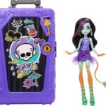 Monster High Skulltimate Secrets Jinafire Long Doll and Accessories Set, Destination: Gore-geous Oasis with Suitcase and 19+ Surprises Like Clothes