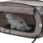 SportPet Designs Large Pop Open Kennel, Portable Cat Cage Kennel, Waterproof Pet bed, Carrier Collection