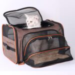 Expandable Wheeled Pet Carrier Soft-Sided Cat Collapsible Carrier with 2 Large Extensions for Small Dogs Cats Puppy Dog Stroller Travel Carrier