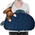 Sytopia Dog Bag Carrier for Small and Medium Dogs, Waterproof and Washable, Travel Pets Purse up to 15 Lbs, Car Seat & Bed, Adjustable Leashes, Navy Blue