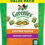 Greenies Smartbites Immune Support Crunchy & Soft Dog Treats, Chicken Flavor, 28 oz. Pack