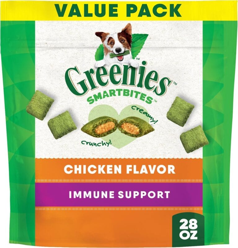 Greenies Smartbites Immune Support Crunchy & Soft Dog Treats, Chicken Flavor, 28 oz. Pack