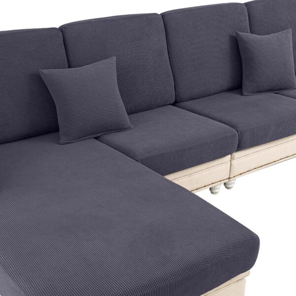 Couch Cushion Covers Seat Cushion Cover Stretch Couch Cover Separate Sectional Sofa Slipcovers Furniture Protector(3 Pieces for Seat or Sofa Backrest, Dark Grey)