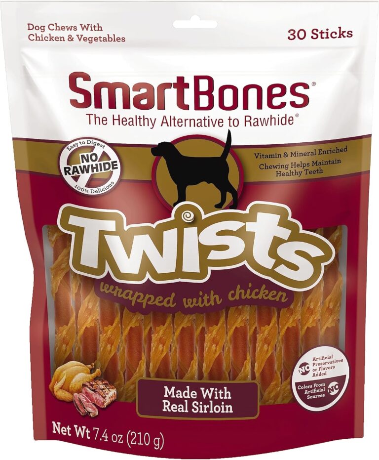 SmartBones Twists Wrapped with Chicken Made with Real Sirloin, 30 Count, Treat Your Dog to a Rawhide-Free Chew, 1 Count (Pack of 1)