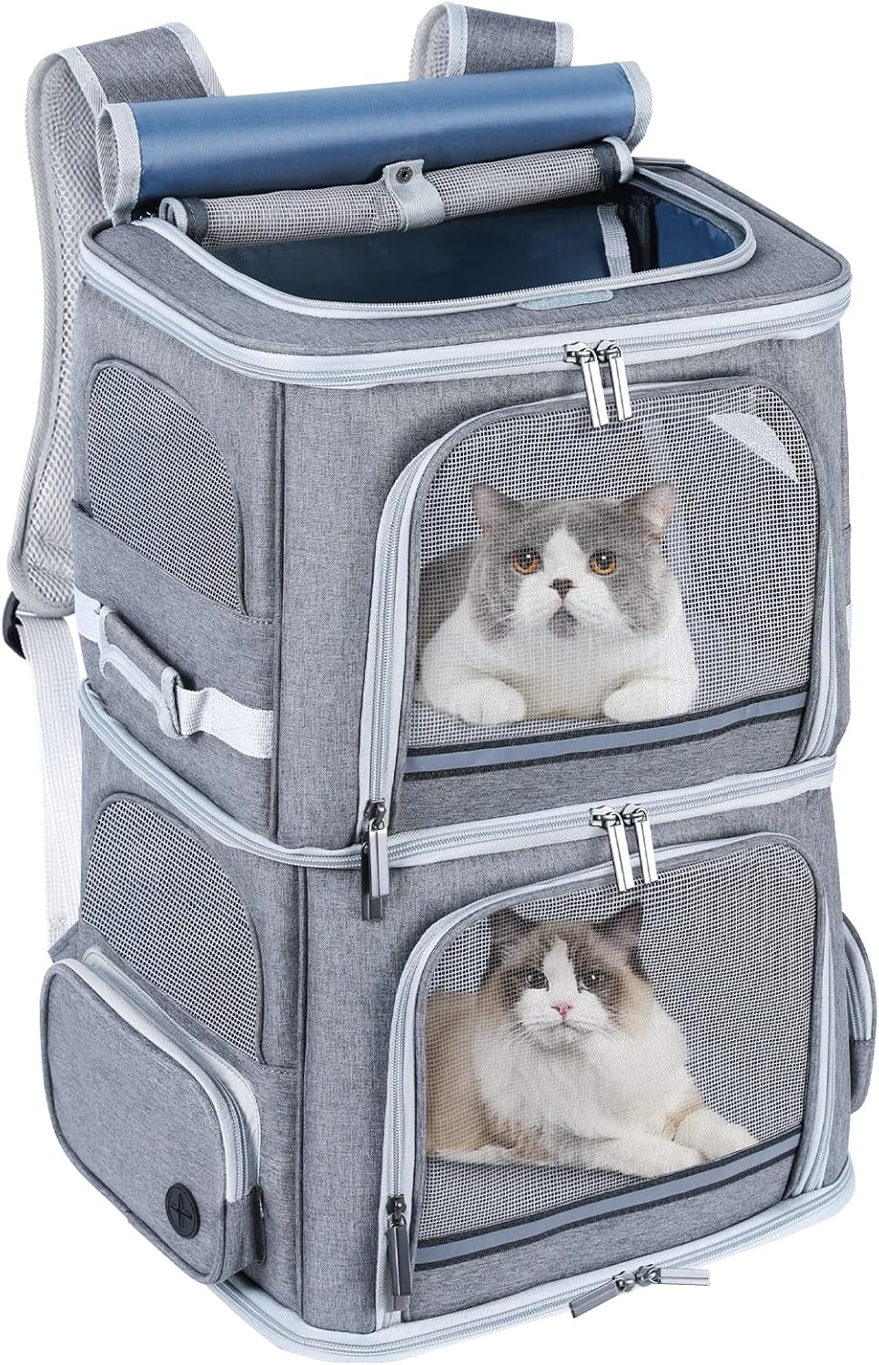 Double Cat Carrier for 2 Cats,Dog Backpack Carrier for Medium Dogs,Double Compartment Pet Carrier Backpack for Dual Pets,for Outdoor Traveling/Stroll and Picnic Double Cat Carrier for 2 Cats,Dog Backpack Carrier for Medium Dogs,Double Compartment Pet Carrier Backpack for Dual Pets,for Outdoor Traveling/Stroll and Picnic