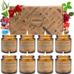 Candle Gift Set for Women  8 Pack Scented Candles for Home,Long Lasting Soy Wax Amber Jar Candles, Aromatherapy Candle Set,Perfect Holiday Gifts