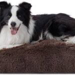 Bedsure Washable Large Dog Bed for Crate, Faux Fur Dog Crate Pad for Large Breed, Plush Soft Comfort Dogs Sleeping Mat, Anti-Slip Pet Kennel Pad, 35" x 23", Dark Brown